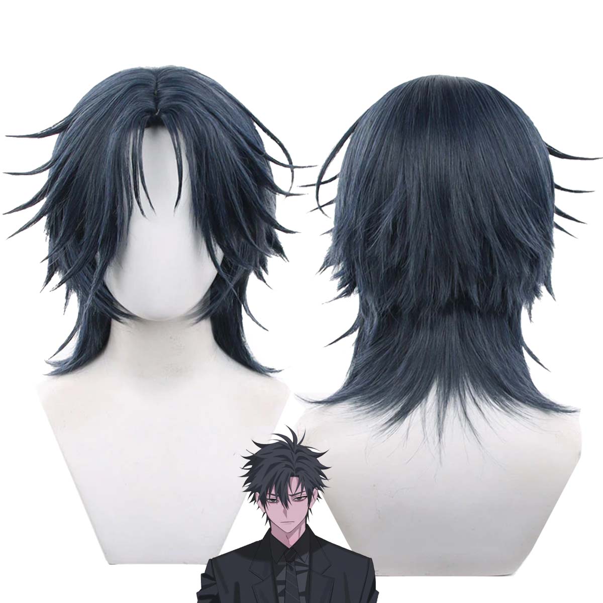 Anime Cosplay Blue Hair - Męska peruka cosplayowa Anime Link Click