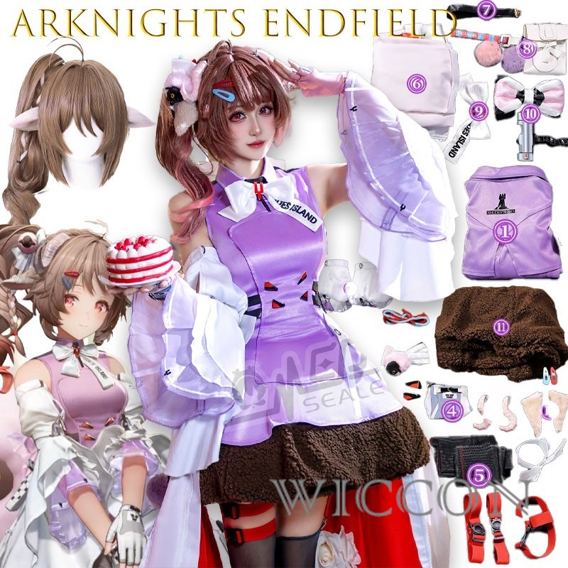 Anime Cosplay Blue Hair - Halloween Dorosłowie Arknights Endfield Eldara Strój