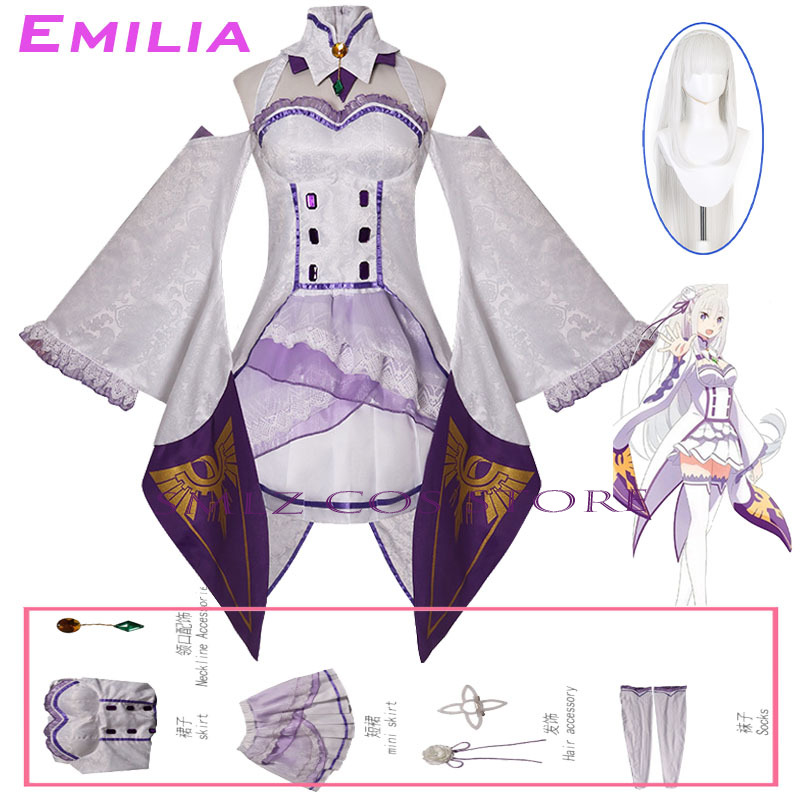Emilia Cosplay Anime Re:Zero K – Anime Cosplay Ladies recenzja i cena