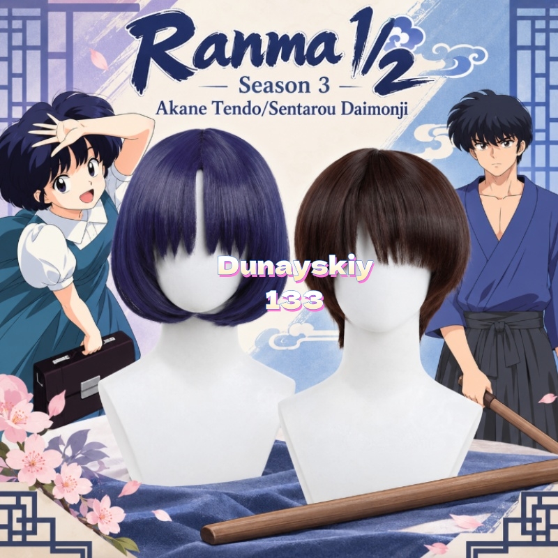 Peruka do cosplayu Akane Tendo – Anime Cosplay Blue Hair recenzja i cena